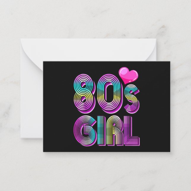 80's Girl Birthday Party Costume Retro Vintage Card (Front)