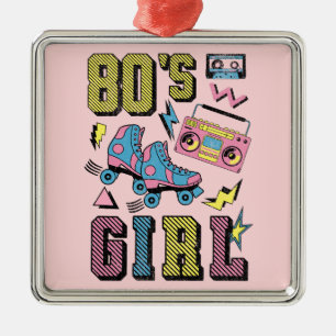 80's Girl Metal Tree Decoration