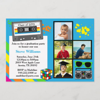 80's Graduation Party Invitation Class of 2012