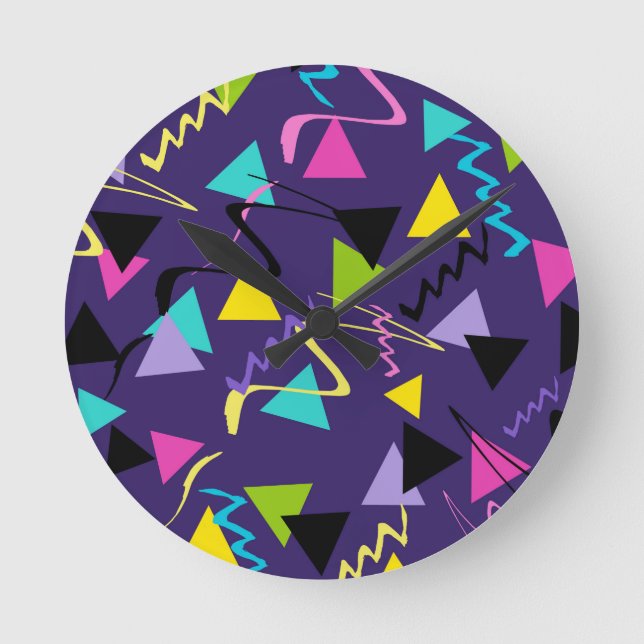 80s Groovy Neon Vibes #1 #decor #art Round Clock (Front)