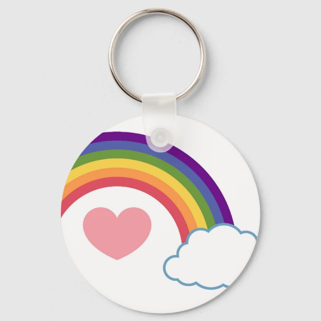 80's Heart & Rainbow - keychain (Front)