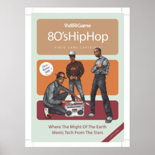 80s hip hop pixel art poster