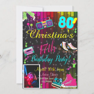 80's Invitation, Photo Invite Back to the 80's,