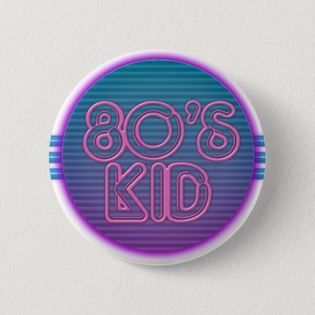 80's Kid Purple 6 Cm Round Badge (Front)