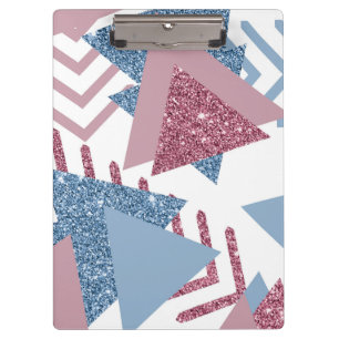 80s Lunar Abstract   Dusty Mauve Pink and Blue Clipboard