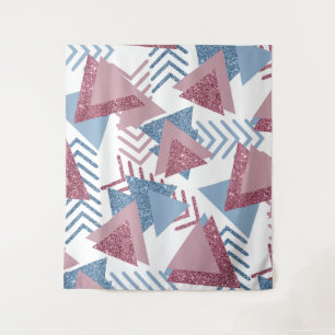 80s Lunar Abstract   Dusty Mauve Pink and Blue Tapestry