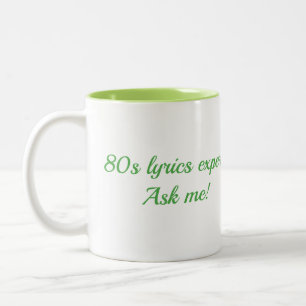 80s lyrics music quiz lover nostalgia Two-Tone coffee mug