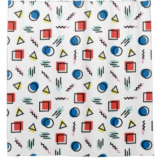 80's Memphis Abstract Style Shower Curtain