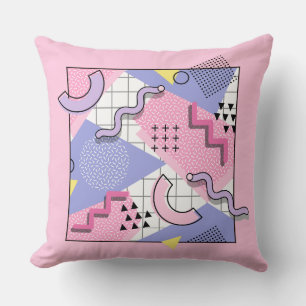 80's Memphis Active Pink Lilac Cushion