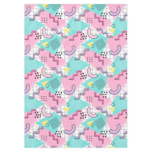 80's Memphis Active Pink Turquoise Tablecloth