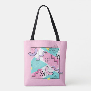 80's Memphis Active Pink Turquoise Tote Bag