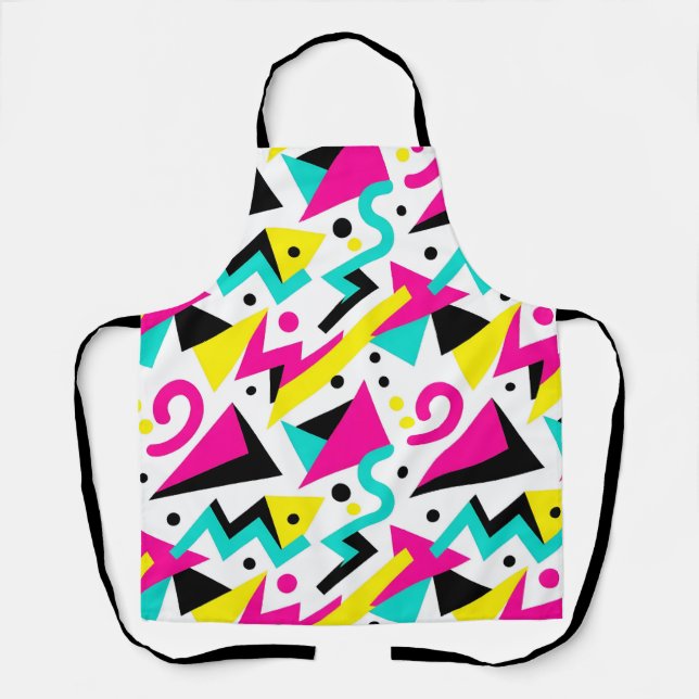 80s Memphis Geometric Pattern Apron (Front)