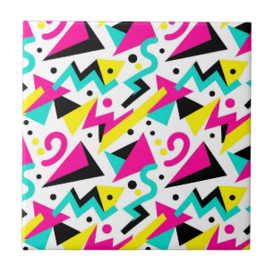 80s Memphis Geometric Pattern Tile