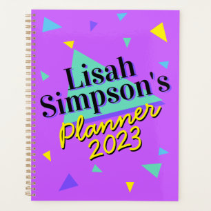 80s Memphis Purple Green Retro Triangle Planner