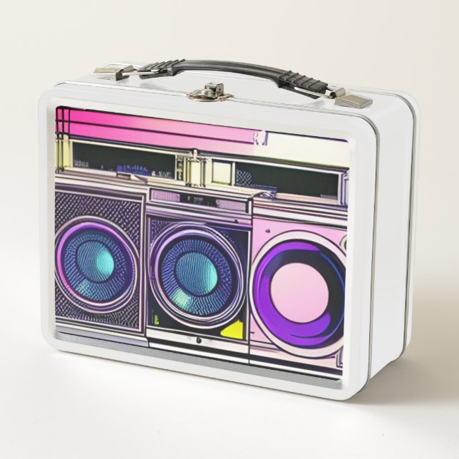 80's Metal Lunch Box with Boombox (Front)