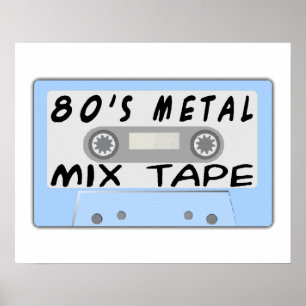 80s Metal Mix Tape Cassette Poster