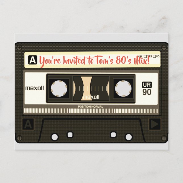 80's Mix Tape Personalised Postcard (Front)