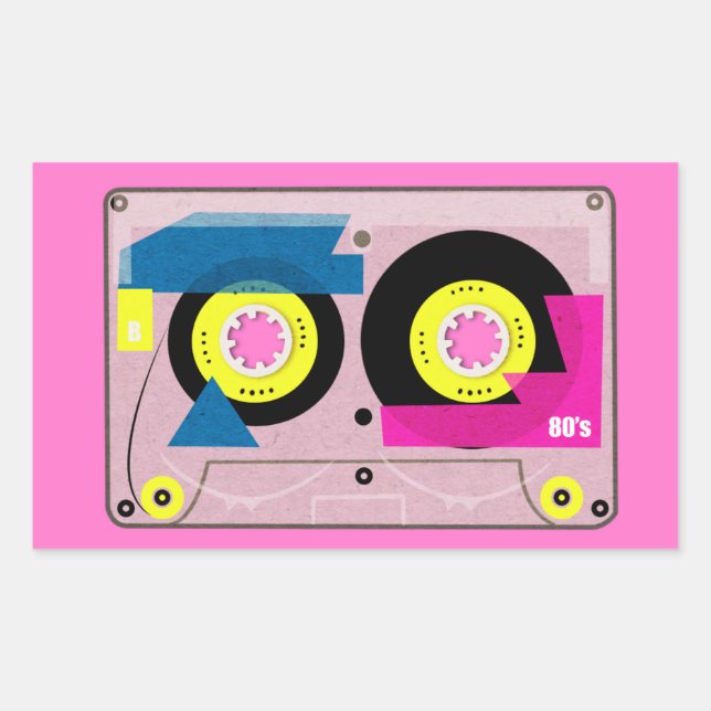 80's Mix tape Rectangular Sticker (Front)