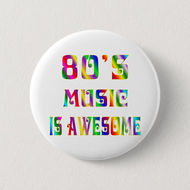 80s Music 6 Cm Round Badge (Front)