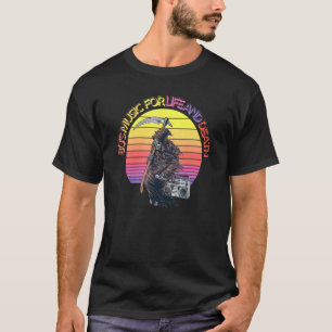 80s Music For Life And Death Retro Sunset Grim Rea T-Shirt