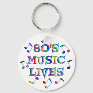 80s Music Lives Key Ring