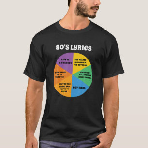 80's Music Lyrics Six Music Lyrics In Pie Chart St T-Shirt