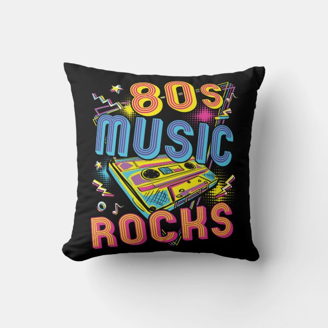 80s Music Rocks 1980s Rock  Cushion (Front)