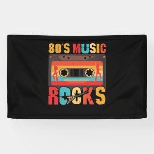 80s Music Rocks - Vintage Retro Distressed Banner