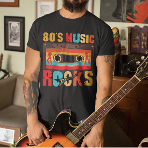 80s Music Rocks - Vintage Retro Distressed T-Shirt