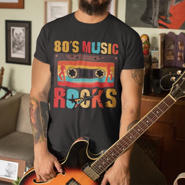 80s Music Rocks - Vintage Retro Distressed T-Shirt (Creator Uploaded)