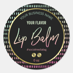 80's Neon Coloured Dot Design Lip Balm Labels