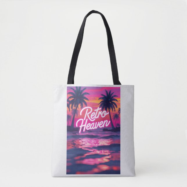 80s Neon Paradise Tote Bag (Front)