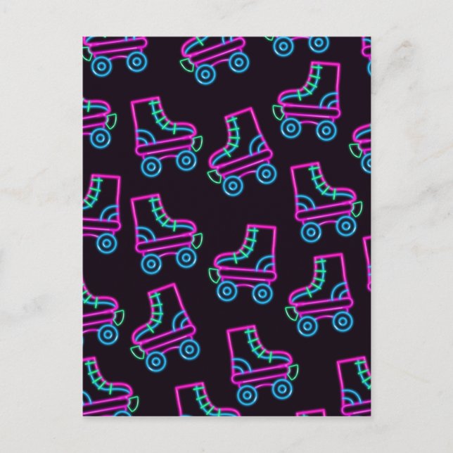 80s Neon Roller-skates Postcard (Front)