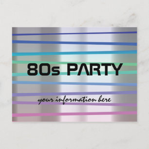 80s or 90s theme party or reunion invitation postcard