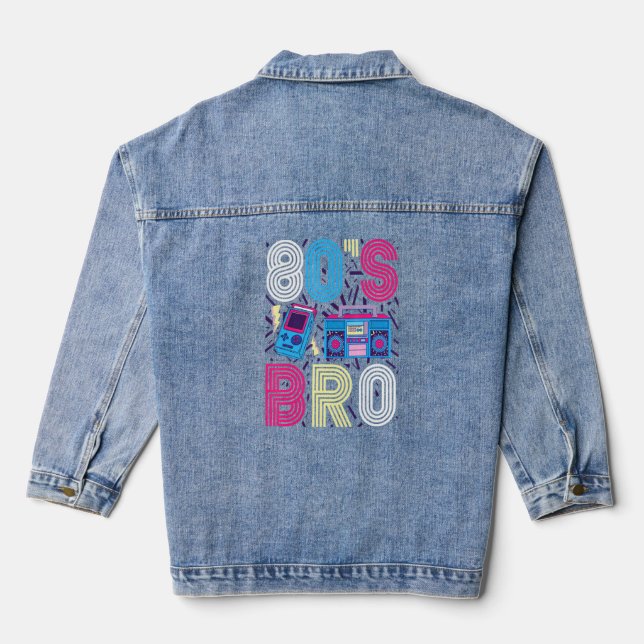 80s Outfit Women Men This Is My 80s Bro Costume P  Denim Jacket (Back)