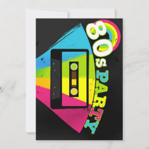 80s Party Background Invitation