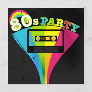 80s Party Background Invitation