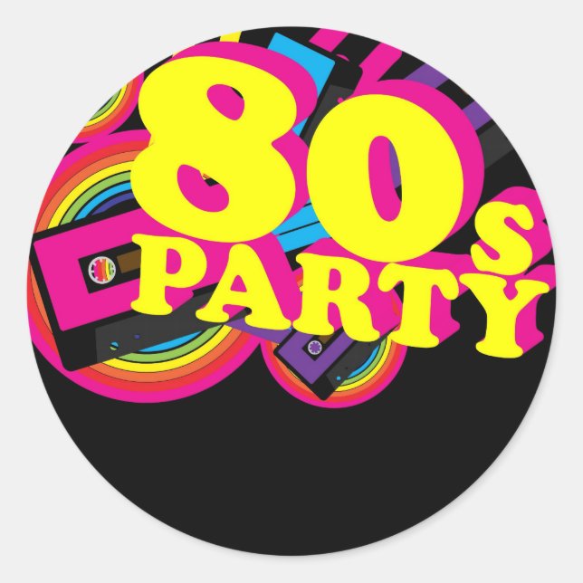 80s Party Classic Round Sticker (Front)