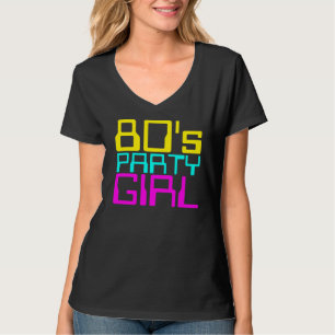 80s party girl ladies multi-colour logo T-Shirt