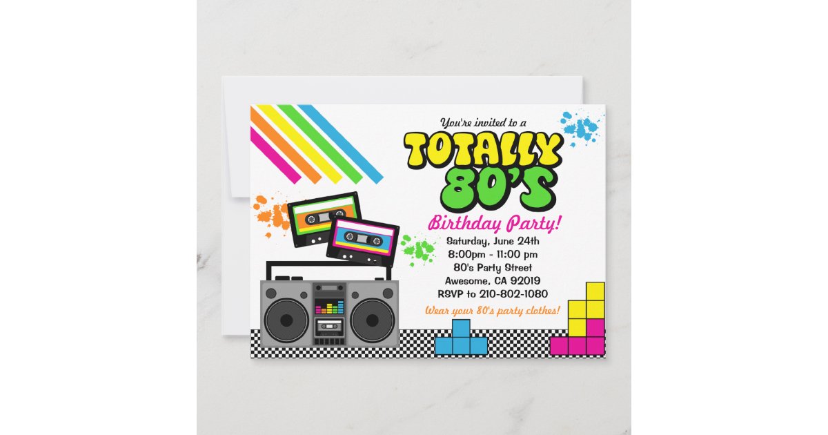 80's Party Invitation | Zazzle