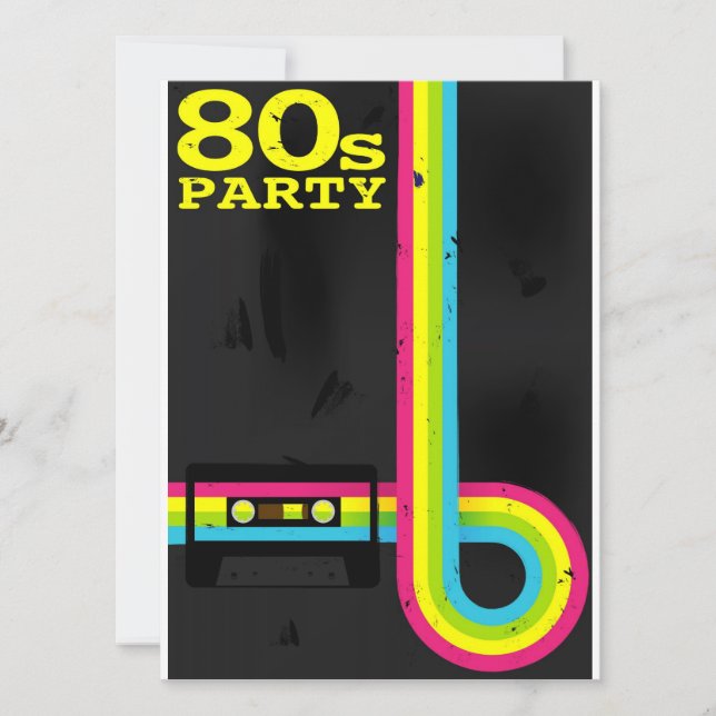80s party invitation (Front)