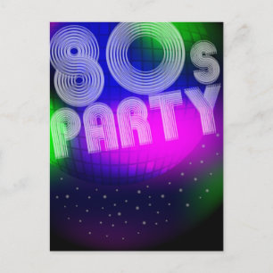 80s Party Invitation Postcard