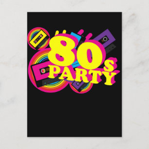 80s Party Invitation Postcard