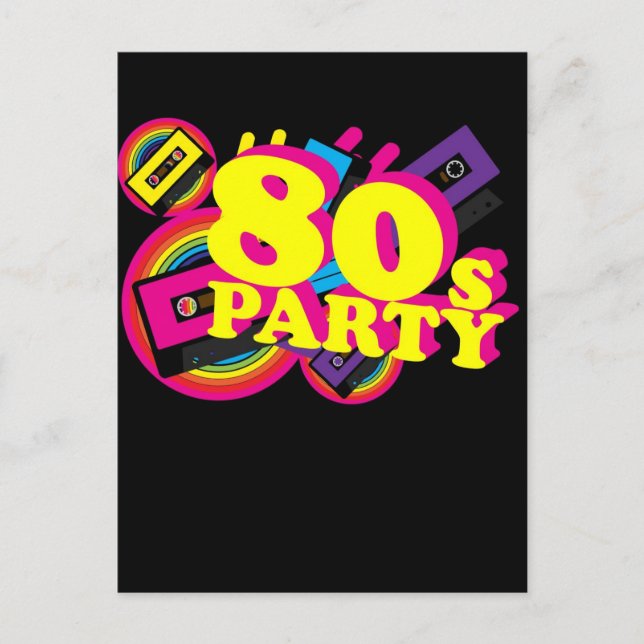 80s Party Invitation Postcard (Front)