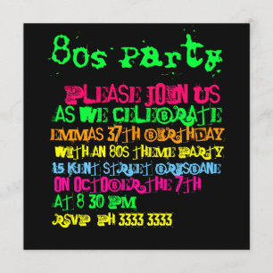 80s Party Invitations