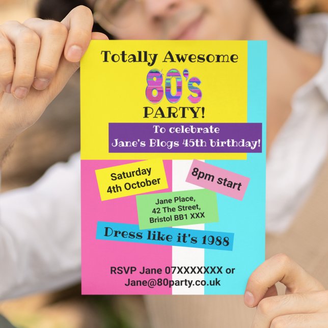 80's party totally awesome eighties 80 invitation (Creator Uploaded)