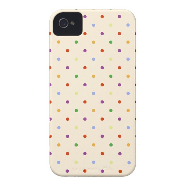80s petite rainbow multi-colour polka dots pattern Case-Mate iPhone case (Back)
