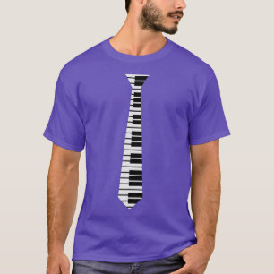 80s Piano Tie For Retro Music Teacher Keyboard Pla T-Shirt