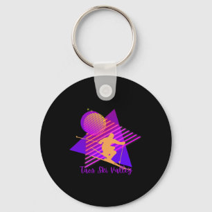 80s Pink And Purple Taos Ski Valley New Mexico Ski Key Ring