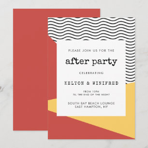 80s Pop art Memphis style after party Invitation